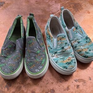 Bundle of Kids Slip-On Shoes - Green and Gray